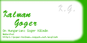 kalman goger business card