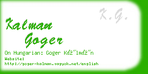 kalman goger business card